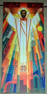 Jesus is Risen - the east wall next to the Lady Chapel June 2010